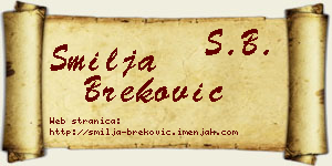 Smilja Breković vizit kartica